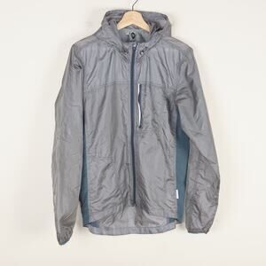 Club Ride Full Zip Reflective Detail Lightweight Windbreaker Gray Jacket Mens S